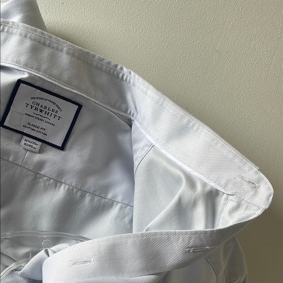 Charles Tyrwhitt Men's Light Gray Dress Shirt Regular 42 16 1/2 Used - Picture 5 of 5